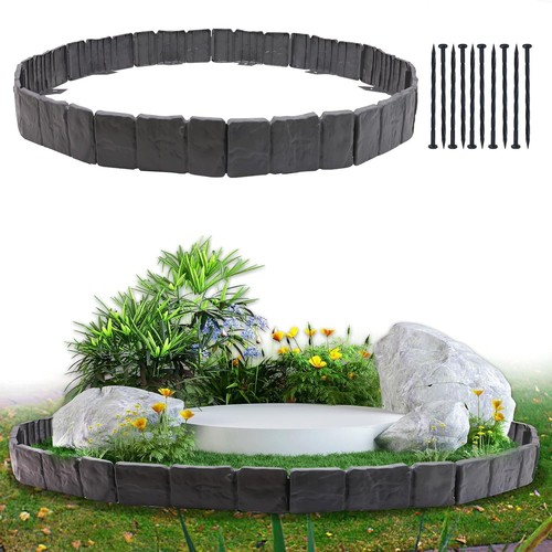 Garden Edging Border,16FT Landscape Edging Borders for Flower Beds, Stone Eff...