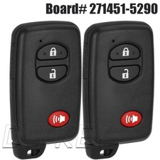 2 271451-5290 Smart Remote Key Fob For Toyota 4runner Prius C V Venza Hyq14acx