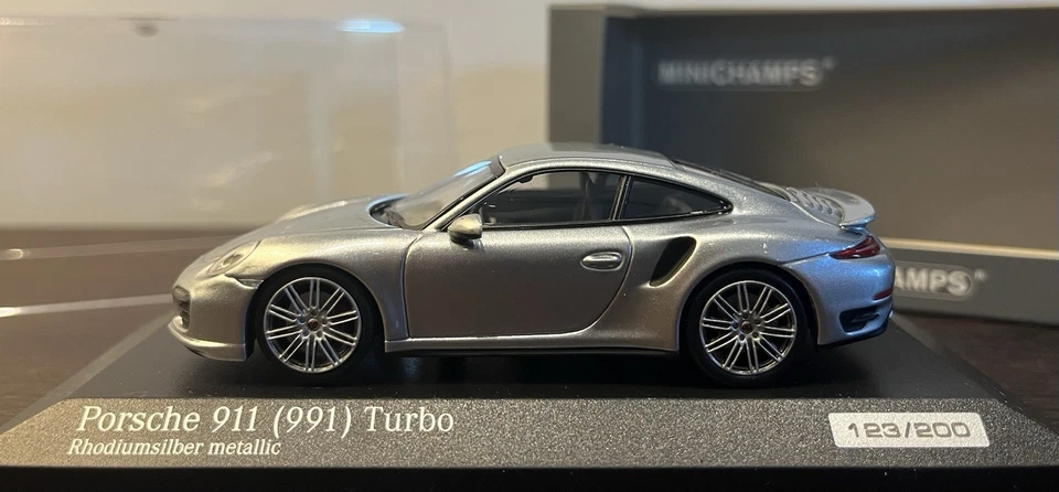 Porsche 911 Turbo 1 43 991 Minichamps Rhodiumsilber Metallic! 1 Of 200! - Immagine 3 di 4