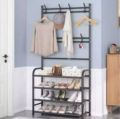 CECARO GROUP APPENDIABITI DA INGRESSO ATTACCAPANNI PANCA CON SCARPIERA A 4 RIPIANI DA TERRA