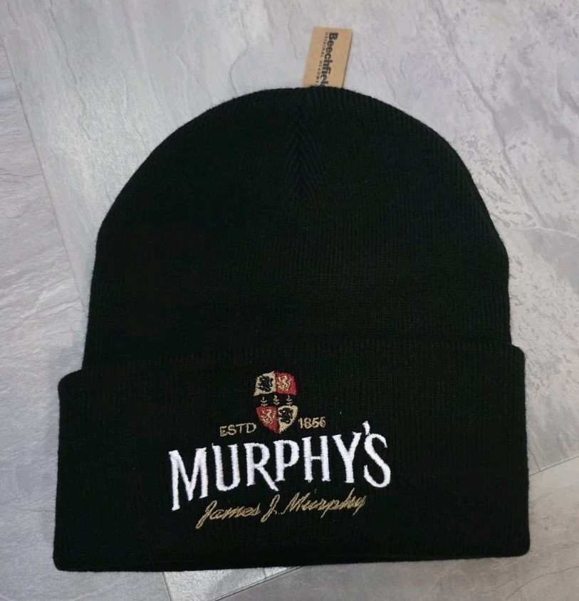 Official Murphy's Irish Stout Beanie Hat Black BNWT By Beechfield Unisex