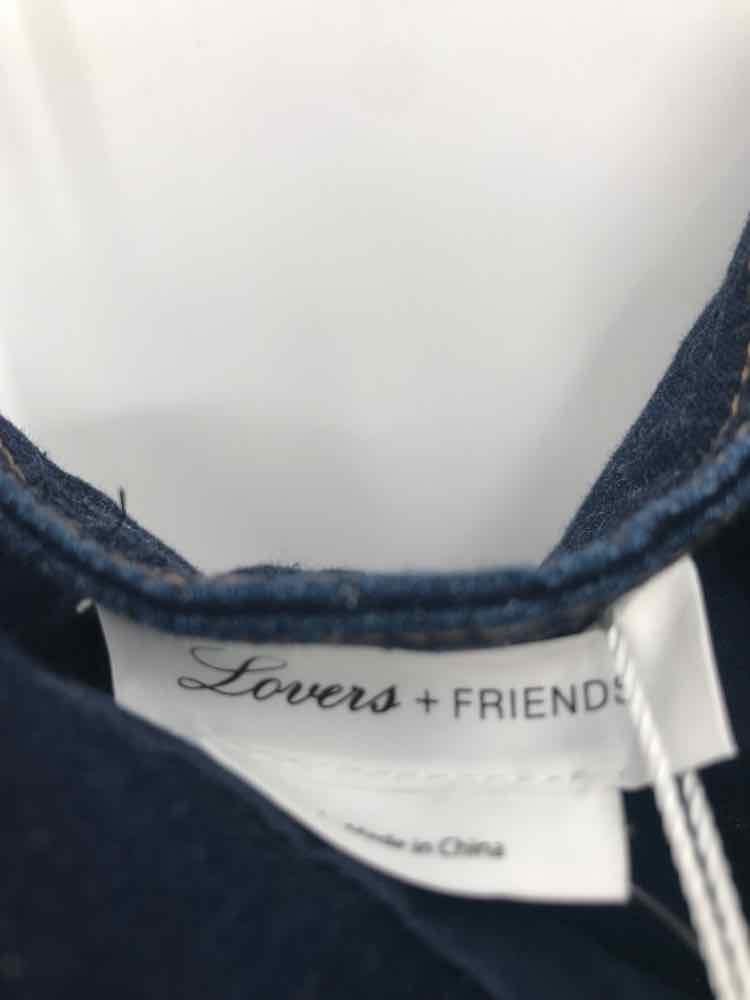 Pre-Owned Lovers + Friends Blue Size Large Denim Sleeveless Jumpsuit