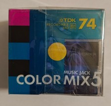 New 5 Pack TDK 74 Minutes Recordable MiniDisc MD MD-MJ74MBX5S - Music Jacks