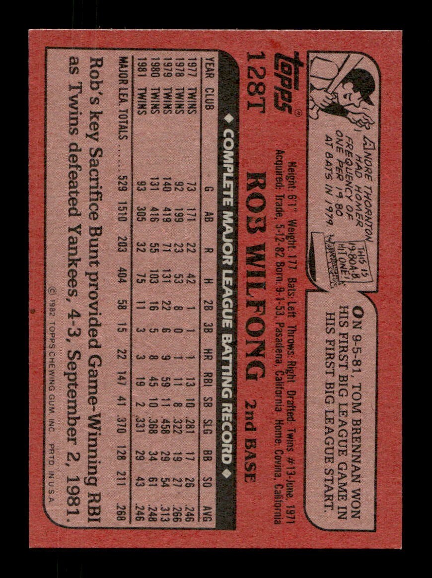 1982 Topps Traded 1-132 EX-MT/NM Pick From List All PICTURED - Picture 123 of 501