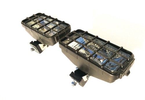 2x Faros de carretera halógenos H3 12V 24V 180x86x76 luz de carretera para camión con rejilla protectora - Imagen 4 de 12