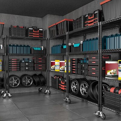Heavy Duty 4-Tier Industrial Metal Shelves Garage Shelving Rack 53W*23D*74H