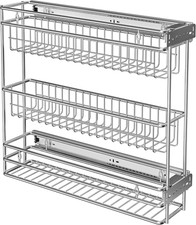 Narrow Pull Out Spice Rack Organizer - 3-Tier Slide Out Cabinet Storage
