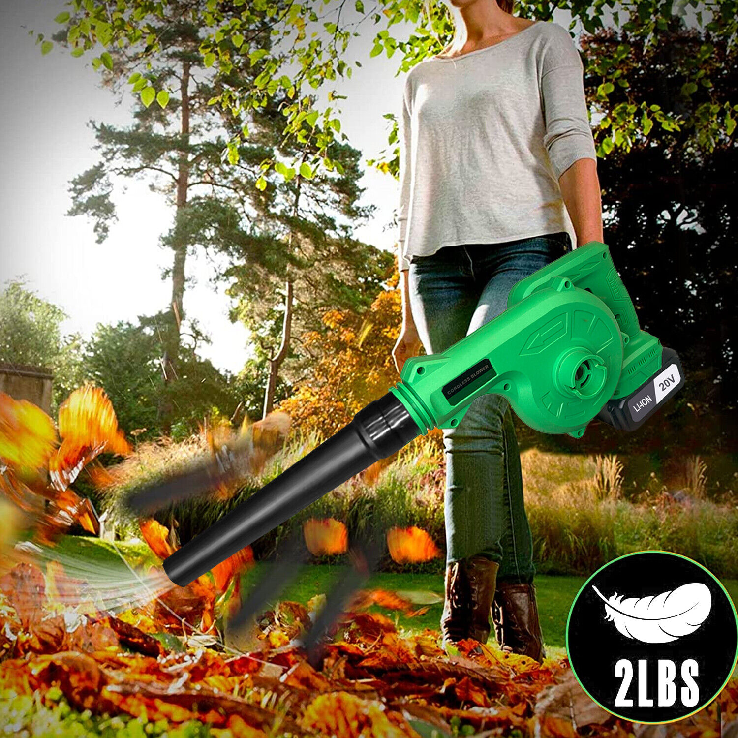 Tegatok Mini Leaf Blower, 2 in 1 Leaf Blower Cordless with Battery