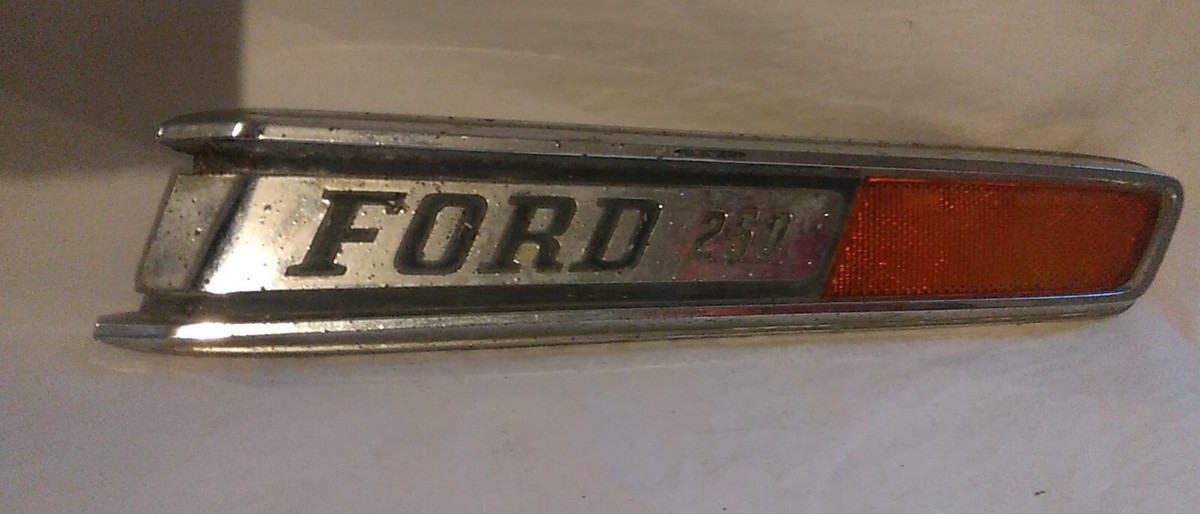 OEM 1968 69 70 71 72 Ford Truck F100 RH Pass Side Hood Emblem OEM 1968 69 70 71 72 Ford Truck F100 RH Pass Side Hood Emblem