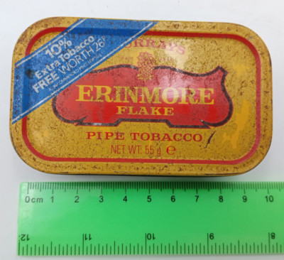 Vintage Murrays Erinmore Flake Pfeifentabak Sammlerdose leer 9,5x5,5x2,2 cm