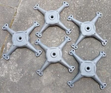 NOS Lot of 5, 12 X 12 Spider Cast Iron 4 Prong Table Top/Base/Legs. Free Ship!!!