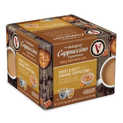 Victor Allen's Coffee Sweet and Salty Caramel Flavored Cappuccino Mix, 42 Cou... - Picture 1 of 7