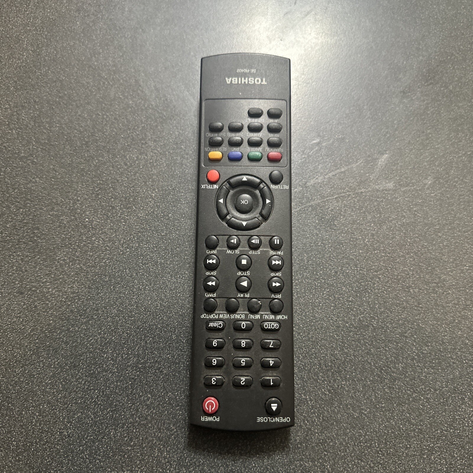 Toshiba SE-R0402 Blu-Ray Player Remote BDX2150KU, BDX5200KU, BDK21KU, BDX4150KU