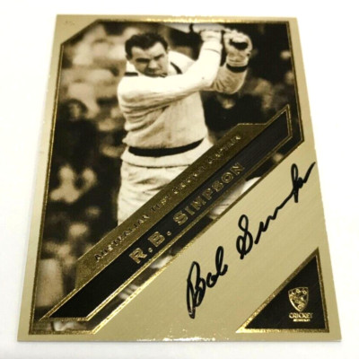 CA CRICKET TEST CAPTAINS LIMIT ED. AUTHENTIC SIGNATURE CARD #30 BOB SIMPSON #27