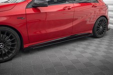 Seitenschweller Ansatz (Paar) passend für Mercedes A 45 AMG W176 FL roter Kern + Seitenschweller Ansatz (Paar) passend für Mercedes A 45 AMG W176 FL roter Kern +