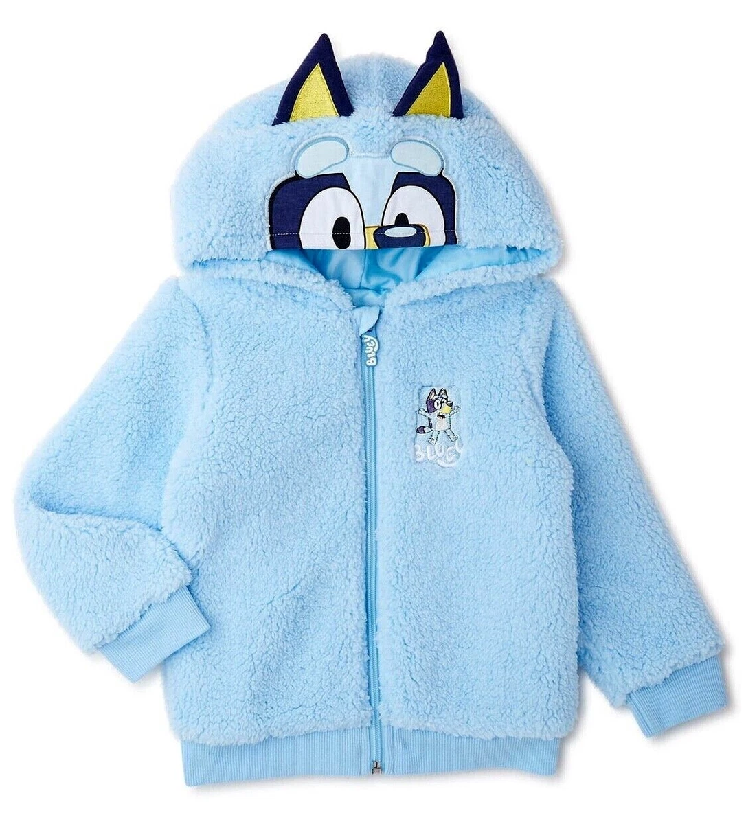 Bluey Costume Hoodie Jacket Toddler Boy Girl Zip Sweatshirt 2T 3T 4T 5T Disney
