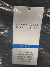 Black Suit Jacket Perry Ellis Portfolio Slim Fit Stretch Fabric 46 Regular