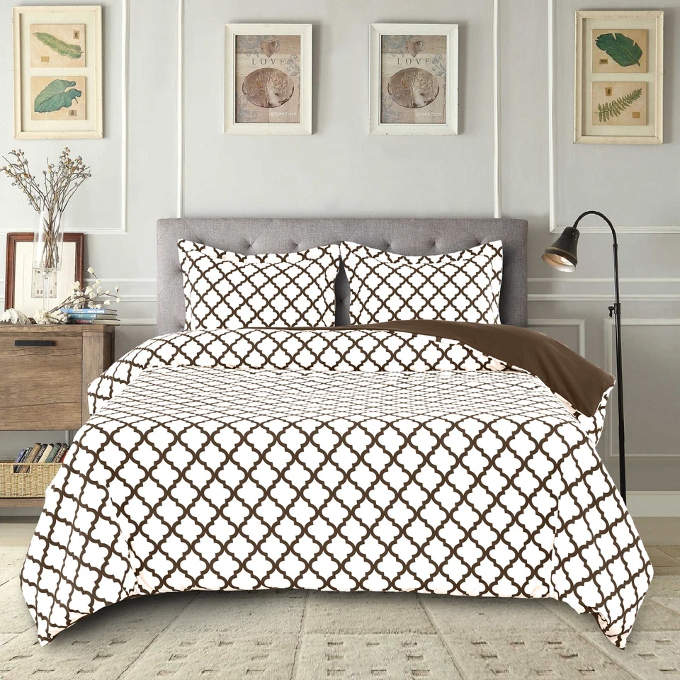 3 Pcs Bedding Set Queen King Size Duvet Cover Soft 100% Microfiber Quilt Covers