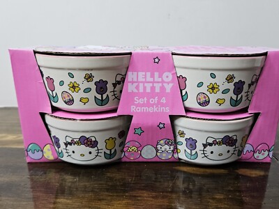 Hello Kitty Easter Ramekins Set Of 4 Flower Crown Spring 2024 NEW In Packaging!