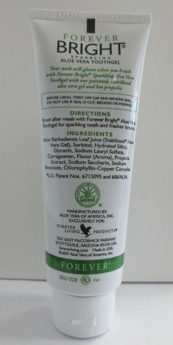 3X FOREVER BRIGHT TOOTHGEL Forever Living Aloe Vera Bee Propolis