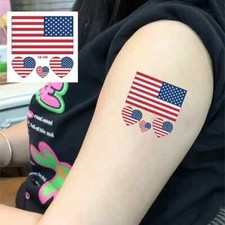 AMERICAN FLAG TEMPORARY TATTOOS x5 Five Sheets USA Patriotic July 4th
