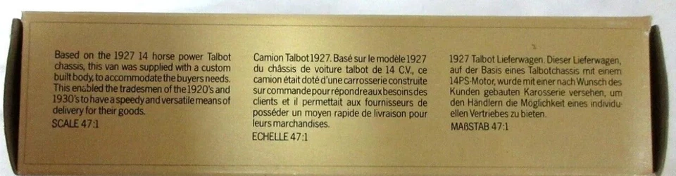 Matchbox 1927 Talbot Taystee Old Fashion Bread Truck Y-5 Models of Yesteryear - Image 3 of 3