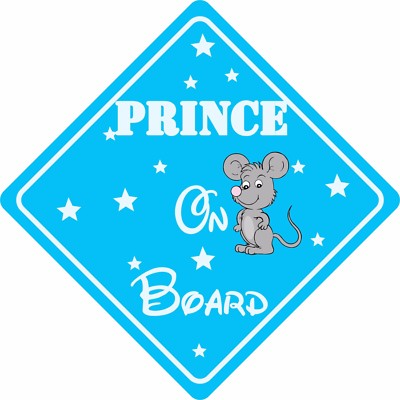 PRINZ AN BORD MAUS Auto Schild Aufkleber Baby Kind Kinder Sicherheit Kinder Junge 