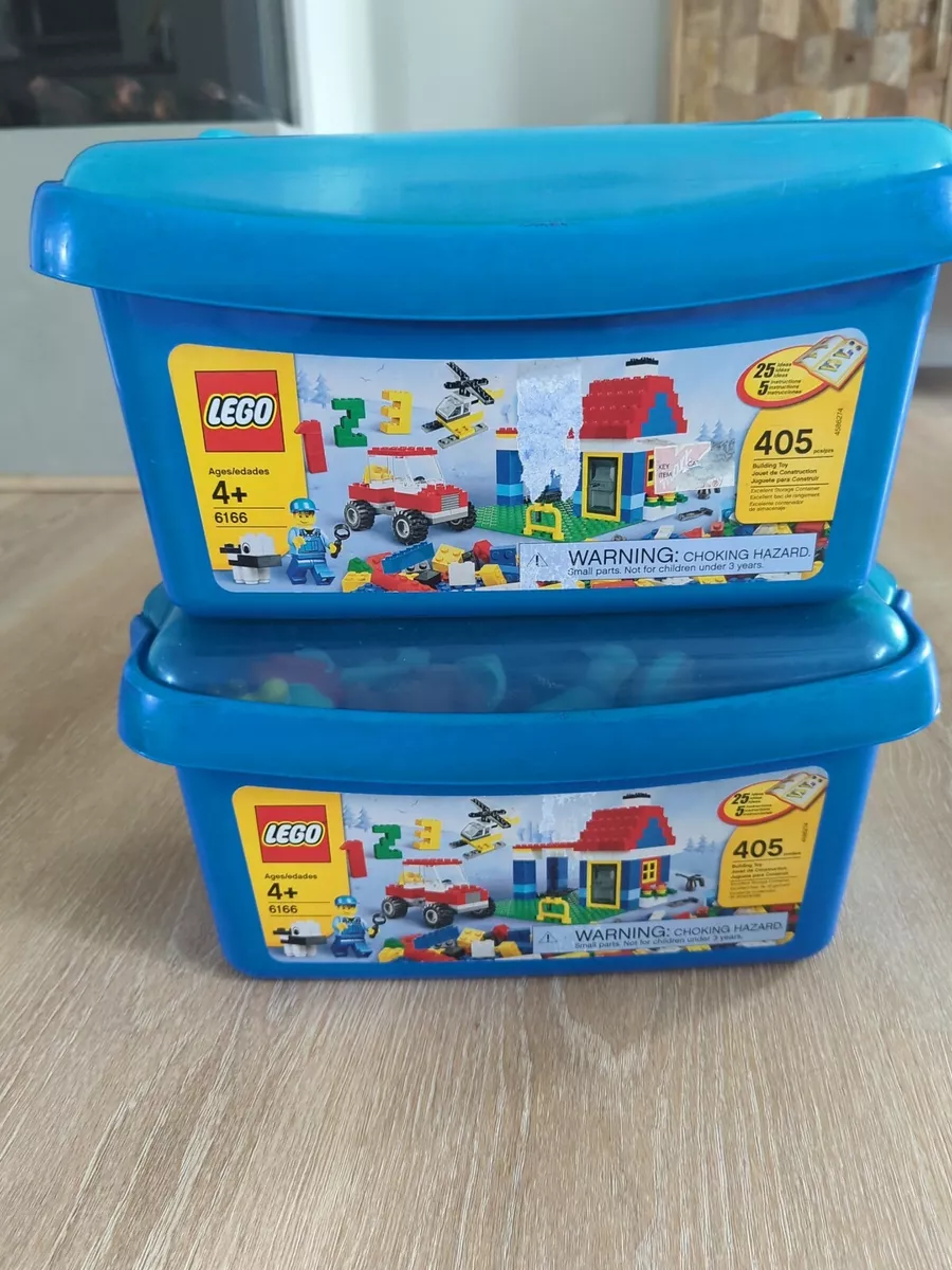 LEGO Box/Tub ONLY 6166 Empty Hard Plastic Blue Storage Container & Lid Case  2