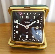 Reisewecker mechanisch Peter 60er 70er grün funktionstüchtig hält die Zeit
