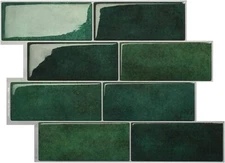SMART TILES Peel and Stick Backsplash - 5 Sheets of Pack 5, Fiona Green 