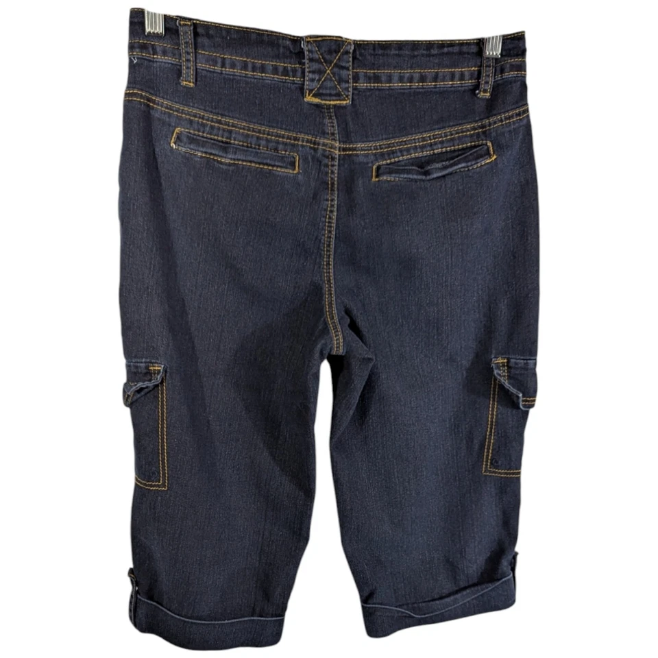 Pantalones capri cargo Cato para mujer Y2K bolsillos jeans talla 6 azul vaquero 30,5x17 Foto 2 de 4