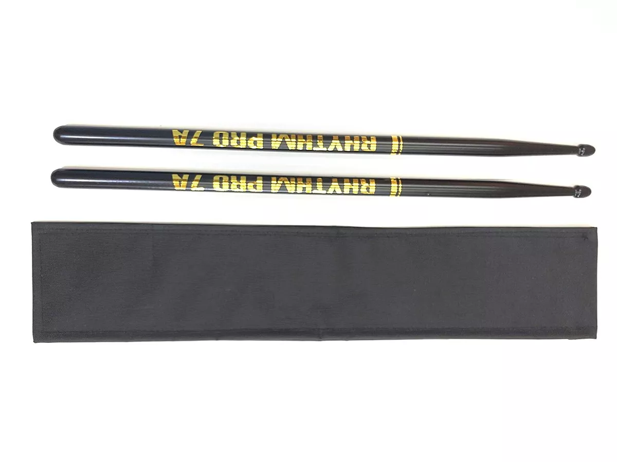 Drum Stick 7A Hi Quality Matte Black Finish Light Weight For Drums