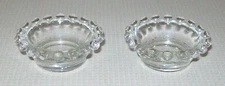 2 Vintage Imperial Clear Glass Candlewick Open Salt Cellar Dips