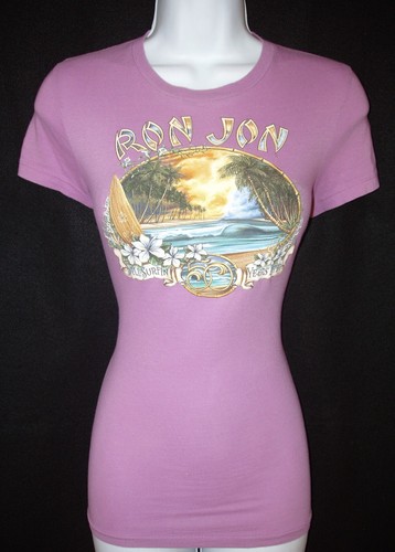 "RARE" RON JON SURF SHOP WOMEN'S SHORT SLEEVE LOGO TOP PURPLE SIZE MEDIUM - Picture 5 of 22