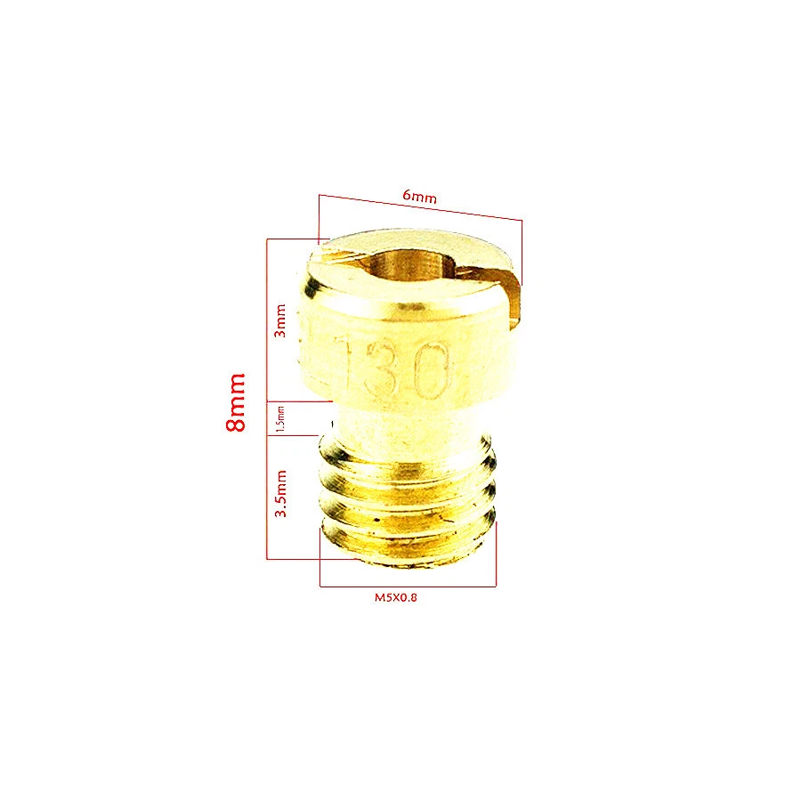 Kit de chorro principal de motocicleta 10xM5 rosca para carburador de carburador GY6 125cc-150cc 100-140 Foto 2 de 4