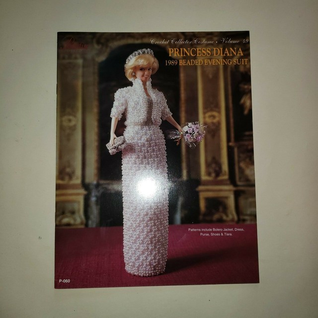 Paradise Crochet 11 1/2" Doll Pattern PRINCESS DIANA Beaded evening