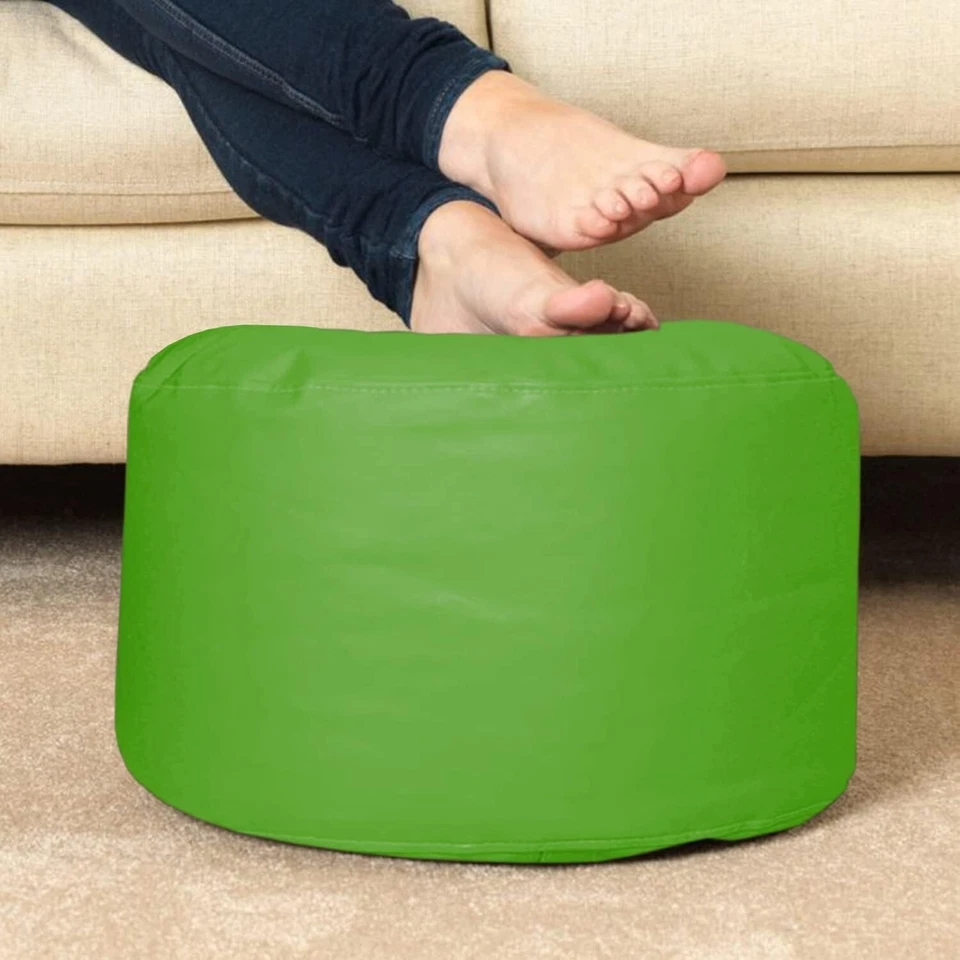 Sitzsack Stuhl Sofabezug mit Fußstütze ohne Bohnen Kunstleder (grün) XXXL - Bild 4 von 4