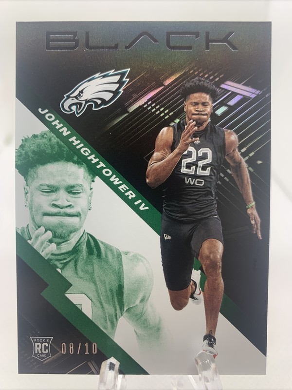 2020 PANINI BLACK ROOKIE RC CARD JOHN HIGHTOWER IV EAGLES #08/10