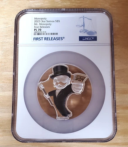 2023 Samoa MR MONOPOLY SHAPED 3 oz Silver Coin NGC PL70 FR
