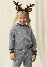 Matilda Jane Just Imagine Brigida Girls Star Print Heathered Hoodie 6 NWT