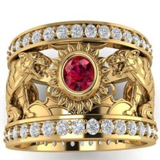 Tiger Ring/ Tier Ring/ Unisex/ vergoldet  Größe 59