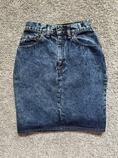 Vintage Levi  s Acid Wash Denim Pencil Skirt Size 7 Made In USA