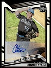 2022 Panini Elite Extra Edition Signatures Connor Staine Auto Colorado Rockies