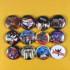 Judas Priest 1" Button Pin Set Rob Halford Heavy Metal Painkiller Defenders