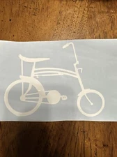 White Swing Bike Silhouette Decal (1 Decal)