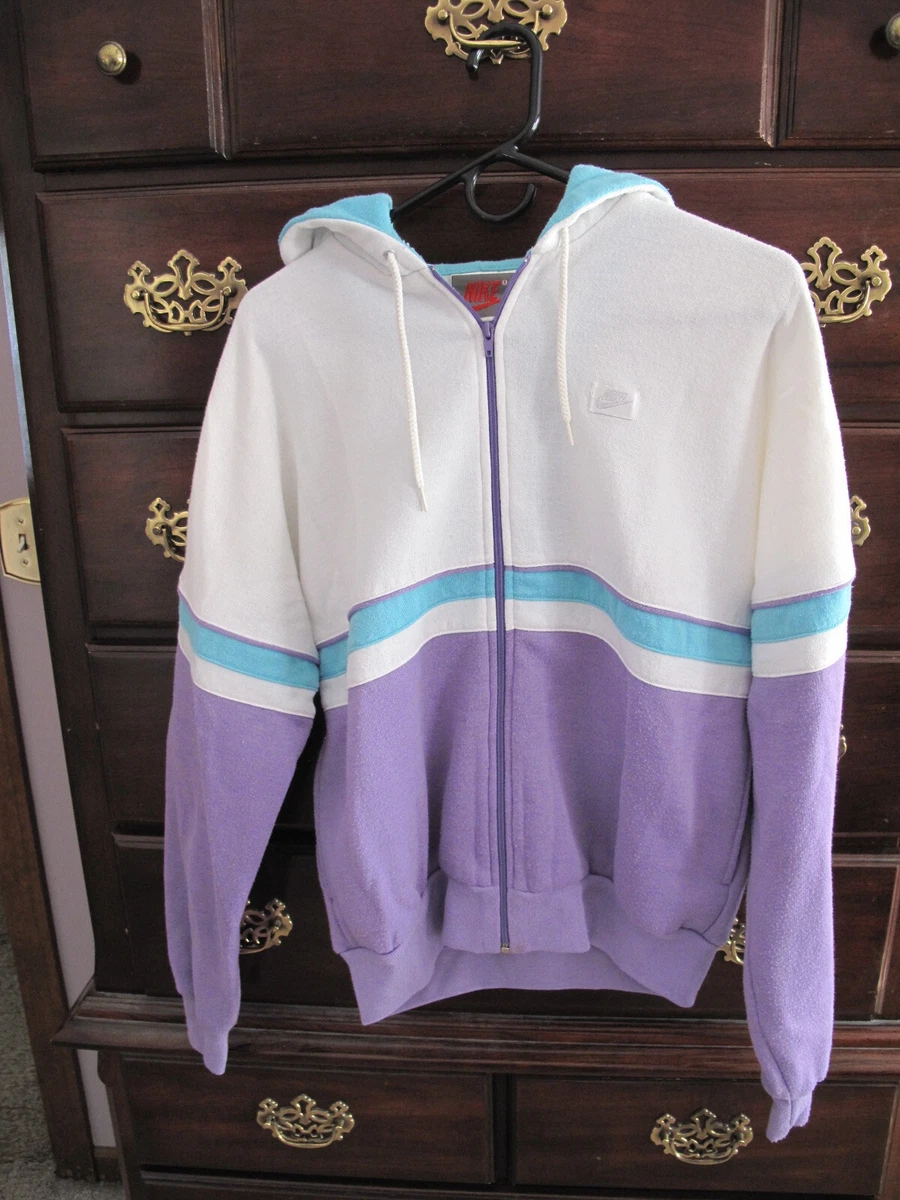 Vintage NIKE Women s Hoodie Track Suit Jacket Purple Turcuoise