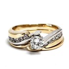 14k yellow white gold .72ct SI3-I1 J diamond round engagement wedding ring 7.5g — photo 4