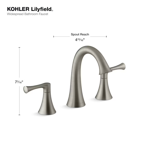 NEW Kohler Lilyfield Bathroom Sink Faucet Brushed Nickel Widespread