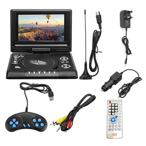 7.8" HD Tragbarer DVD Player Portabler DVD Monitor USB HDMI AV AKKU + Gamepad DE - Bild 24 von 24