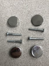 VIS DE FIXATION MIROIR ET RACCORDS BOUCHONS CHROMÉS - LOT DE 4